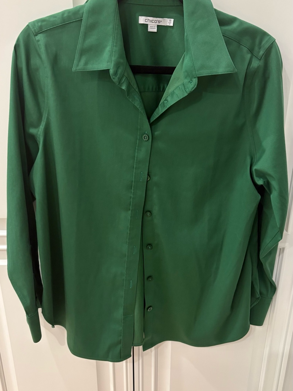 Chico's Green Button-Down Shirt